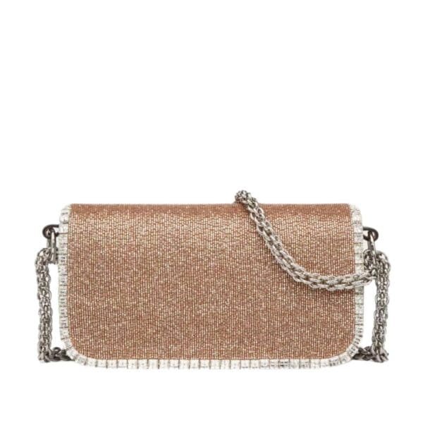 VALENTINO GARAVANI LOCÒ EMBROIDERED SMALL SHOULDER BAG