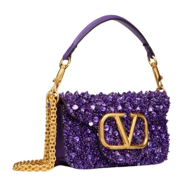 VALENTINO GARAVANI SMALL LOCÒ SHOULDER BAG WITH 3D EMBROIDERY