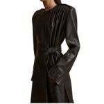 KHAITE THE MINNLER TRENCH IN BLACK LEATHER