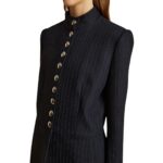 KHAITE THE SAMUEL JACKET WITH NAVY AND WHITE STRIPS