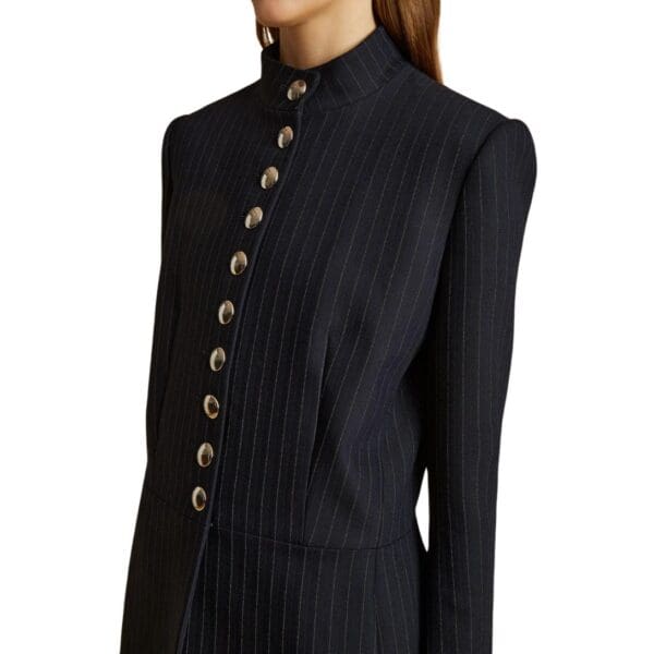 KHAITE THE SAMUEL JACKET WITH NAVY AND WHITE STRIPS