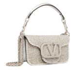 VALENTINO GARAVANI LOCÒ EMBROIDERED SMALL SHOULDER BAG