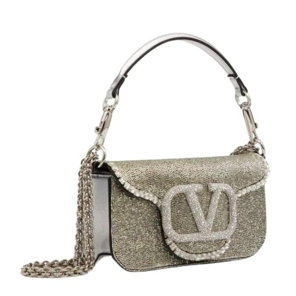 VALENTINO GARAVANI LOCÒ EMBROIDERED SMALL SHOULDER BAG