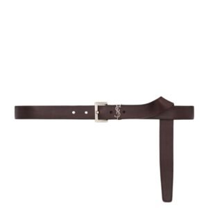 SAINT LAURENT CASSANDRE BELT IN VEGETABLE-TANNED LEATHER