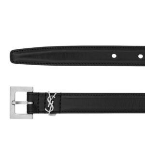 SAINT LAURANT CASSANDRE THIN BELT IN SMOOTH LEATHER