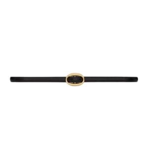SAINT LAURENT OVAL BUCKLE THIN BELT IN SMOOTH LEATHER