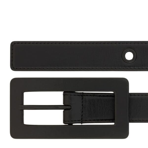 SAINT LAURANT RECTANGULAR BUCKLE BELT IN SMOOTH LEATHER