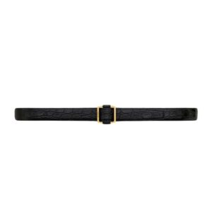 SAINT LAURANT SQUARE LOOP BUCKLE BELT IN CROCODILE EMBOSSED LEATHER