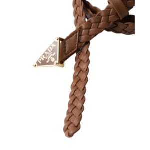 PRADA NAPPA LEATHER BELT IN BROWN