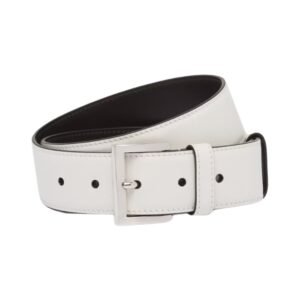 PRADA LEATHER BELT IN WHITE