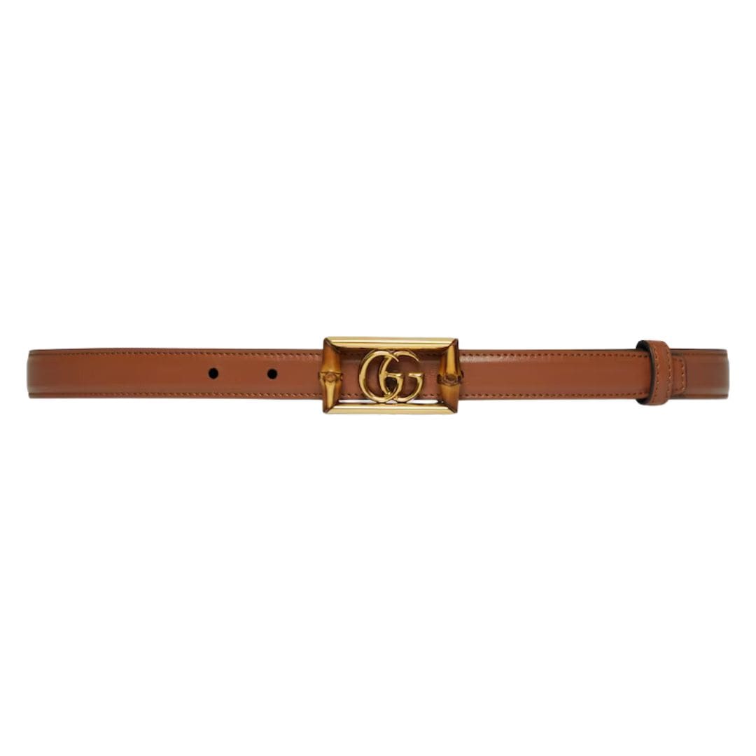 GUCCI BELT WITH DOUBLE G BUCKLE AND BAMBOO