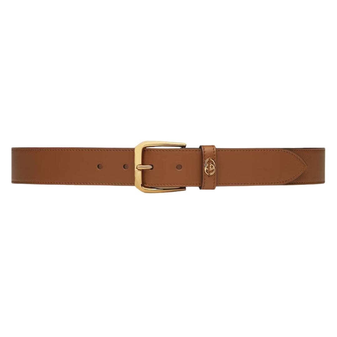 GUCCI BELT WITH SQUARE BUCKLE AND INTERLOCKING G