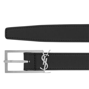 SAINT LAURENT NEW CASSANDRE BUCKLE BELT IN SMOOTH LEATHER