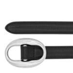 SAINT LAURENT CASSANDRE OVAL BUCKLE THIN BELT IN SMOOTH LEATHER