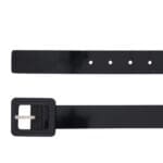 SAINT LAURENT CASSANDRE SQUARE BUCKLE BELT IN SHINY LEATHER