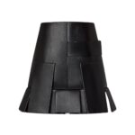 LOUIS VUITTON LEATHER BUTTON TAB PLEAST SKIRT