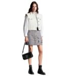 LOUIS VUITTON LEATHER TRIM CHECK MINI SKIRT