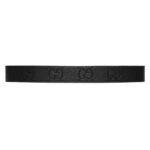 GUCCI GG RUBBER-EFFECT LEATHER BELT IN BLACK
