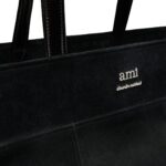 EAST WEST MAXI AMI SHOPPING BAG IN BLACK
