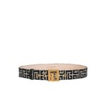 BALMAIN PB BELT IN MONOGRAMMED JACQUARD