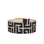 BALMAIN WIDE BICOLOR JACQUARD PB BELT BELT