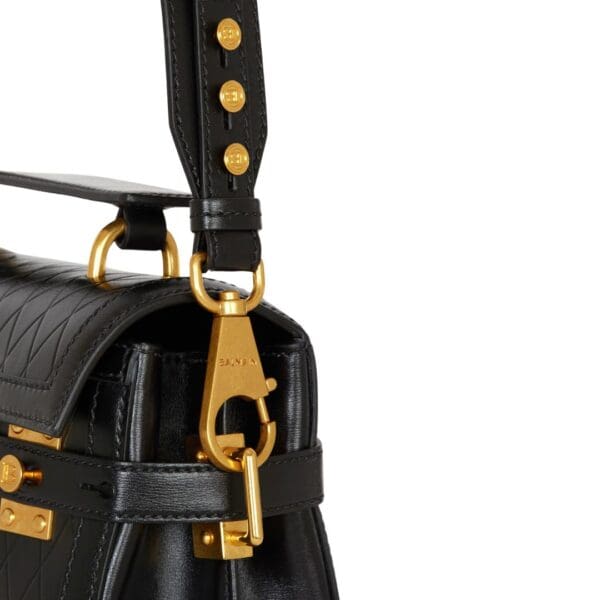 BALMAIN BUZZ 23 BAG IN GRID-EMBOSSED CALFSKIN - Image 6