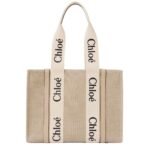 CHLOE MEDIUM WOODY TOTE BAG ARGIL BROWN