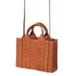 CHLOE SMALL WOODY TOTE BAG CARAMEL