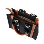 CHLOE SMALL WOODY TOTE BAG BLACK AND BEIGE