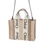 CHLOE SMALL WOODY TOTE BAG MUSK GREY