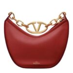 VALENTINO GARAVANI VLOGO MOON MINI HOBO BAG IN NAPPA LEATHER WITH CHAIN