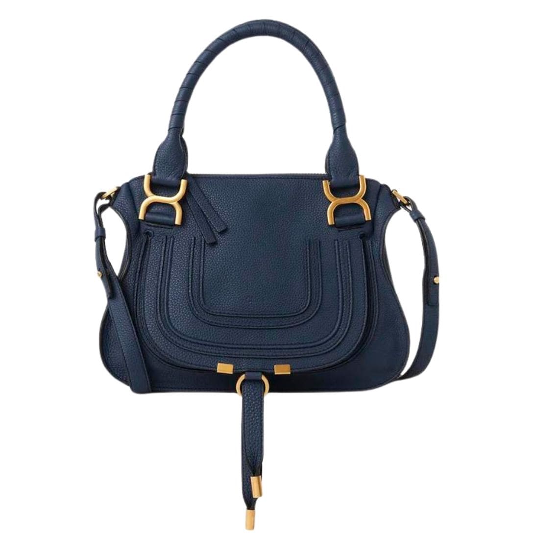 CHLOE MARCIE SMALL DOUBLE CARRY BAG NAVY