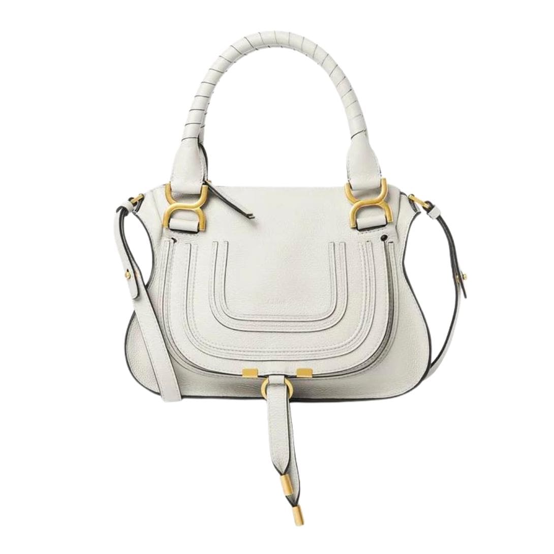 CHLOE MARCIE SMALL DOUBLE CARRY BAG WHITE