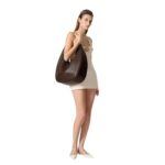 VALENTINO GARAVANI MAXI VLOGO MOON NAPPA LEATHER HOBO BAG WITH CHAIN