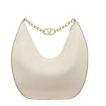 VALENTINO GARAVANI MAXI VLOGO MOON NAPPA LEATHER HOBO BAG WITH CHAIN