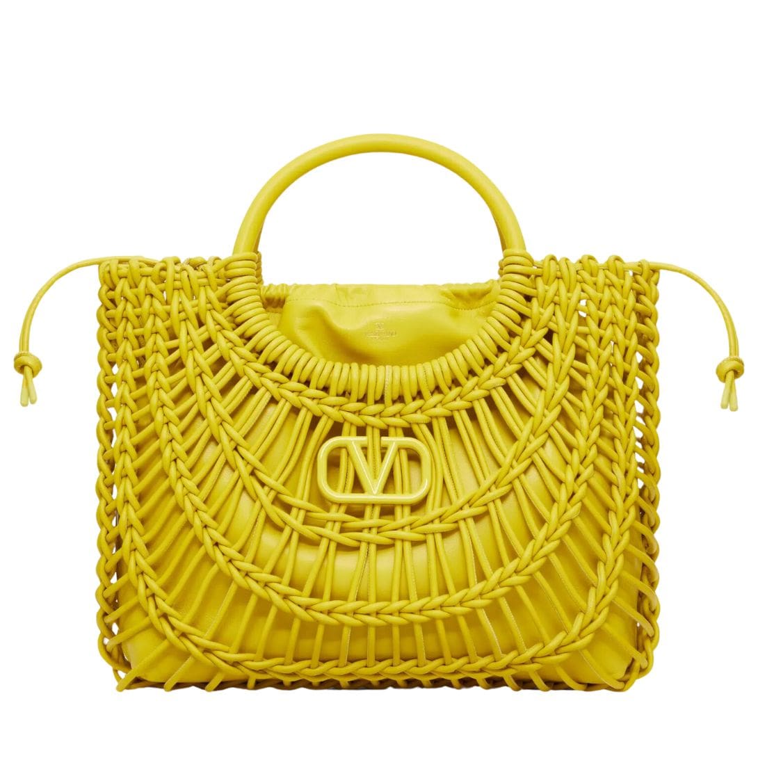 VALENTINO GARAVANI ALLKNOTS WOVEN LEATHER SHOPPER 1 VALENTINO GARAVANI ALLKNOTS WOVEN LEATHER SHOPPER