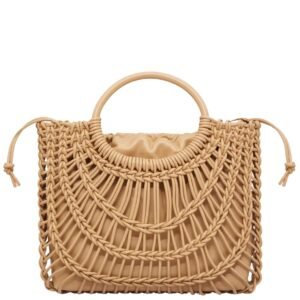 VALENTINO GARAVANI ALLKNOTS WOVEN LEATHER SHOPPER