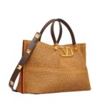 VALENTINO GARAVANI MEDIUM SHOPPING BAG IN SYNTHETIC RAFFIA
