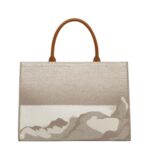 SANTONI BEIGE FABRIC MEDIUM TOTE BAG