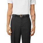 CROC-EFFECT LEATHER BELT 3 CM