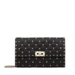 VALENTINO GARAVANI ROCKSTUD SPIKE NAPPA LEATHER CROSSBODY CLUTCH BAG