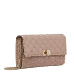 VALENTINO GARAVANI ROCKSTUD SPIKE NAPPA LEATHER CROSSBODY CLUTCH BAG