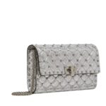 VALENTINO GARAVANI ROCKSTUD SPIKE METALLIC LAMBSKIN SHOULDER BAG