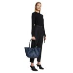 PROENZA LARGE RUCHED TOTE DARK NAVY