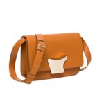 SANTONI BROWN LEATHER CROSSBODY BAG
