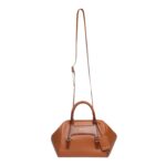 SANTONI BROWN LEATHER HANDBAG