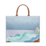 SANTONI LIGHT BLUE FABRIC SHOPPER