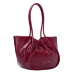 PROENZA LARGE RUCHED TOTE IN PUFFY NAPPA GARNET