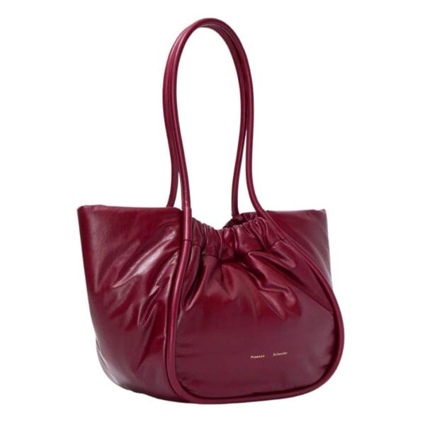 PROENZA LARGE RUCHED TOTE IN PUFFY NAPPA GARNET