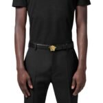 VERSACE LA MEDUSA LEATHER BELT 3 CM
